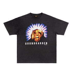 Vintage Soundgarden band breathable print loose short-sleeved T-shirt-2826